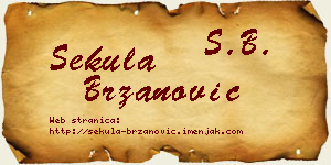 Sekula Brzanović vizit kartica